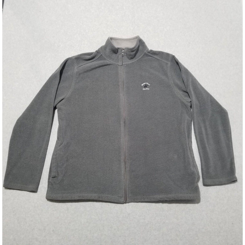 Beverly Hills Polo Club Fleece Jacket Mens Large Gray‎ Full Zipper Pockets